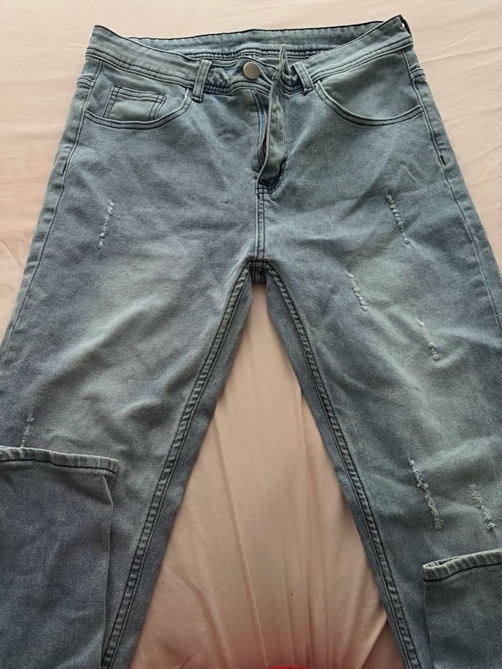 SHEIN Men's Light Wash Slim Straight Jeans